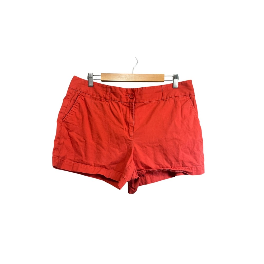 Ann Taylor LOFT The Riviera Short Women 12 Red Excellent Cotton Mid Rise Casual
